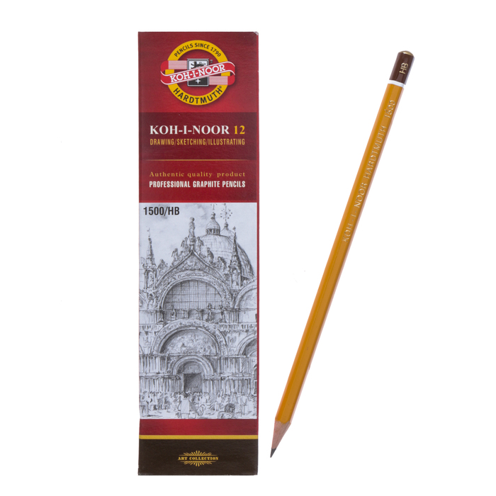 

Карандаш чернографитный 2.0 мм, Koh-I-Noor 1500 HB, профессиональный, L=175 мм