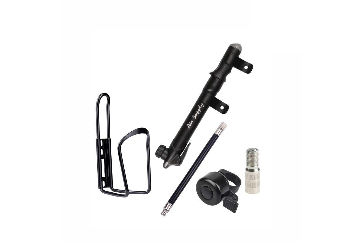 Велонабор VS-PUNFZV MCER210599 флягодержатель,ручной насос,шланг,звонок для велосипеда