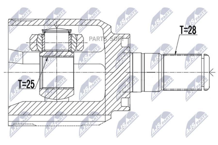 NTY NPWHY536 NPW-HY-536_Шарнир равных угловых скоростей: HYUNDAI IX35 2.0CRDI 10-06.2015,