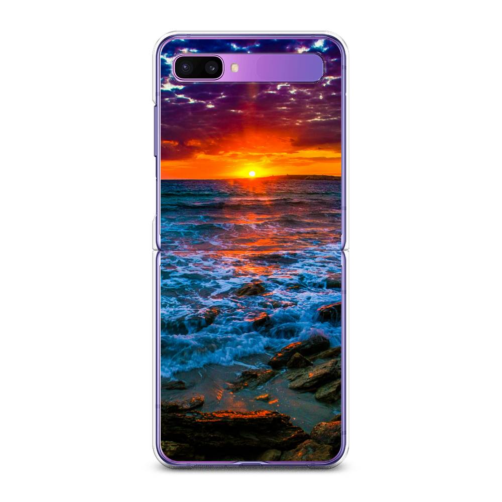 

Чехол на Samsung Galaxy Z Flip 1 "Закат 1", Оранжевый;синий, 2107150-2