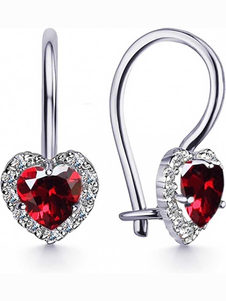 

Серьги Сердечки с стеклом и фианитами из серебра Вероника С630-370М18, С630-370М18