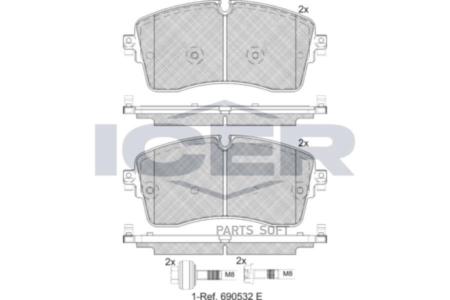 

Колодки дисковые передние \ Ford Mondeo IV/S-Max/Galaxy/Freeland ICER 182335200 182335-200