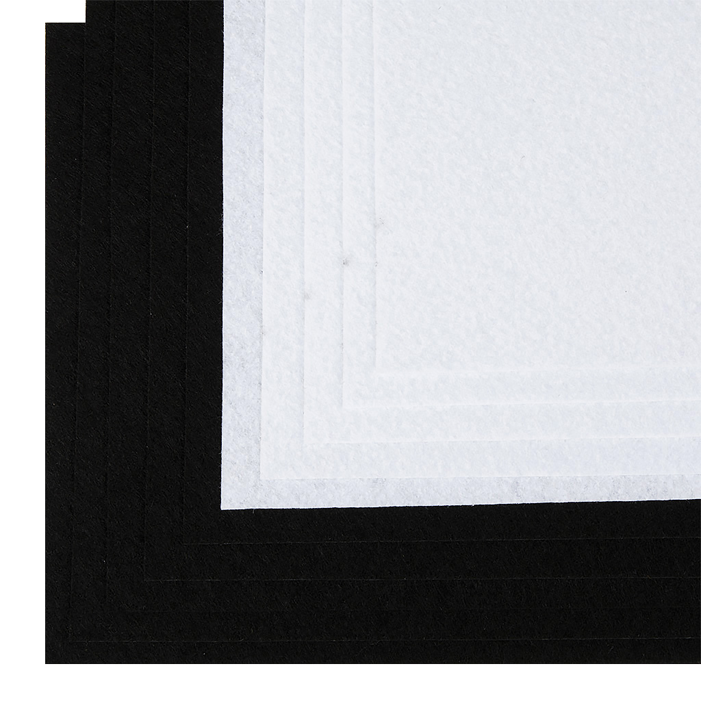 фото Набор листового фетра (жесткий) ideal 1мм 20х30см арт.flt-ha8 уп.10 листов цв.белый,черный