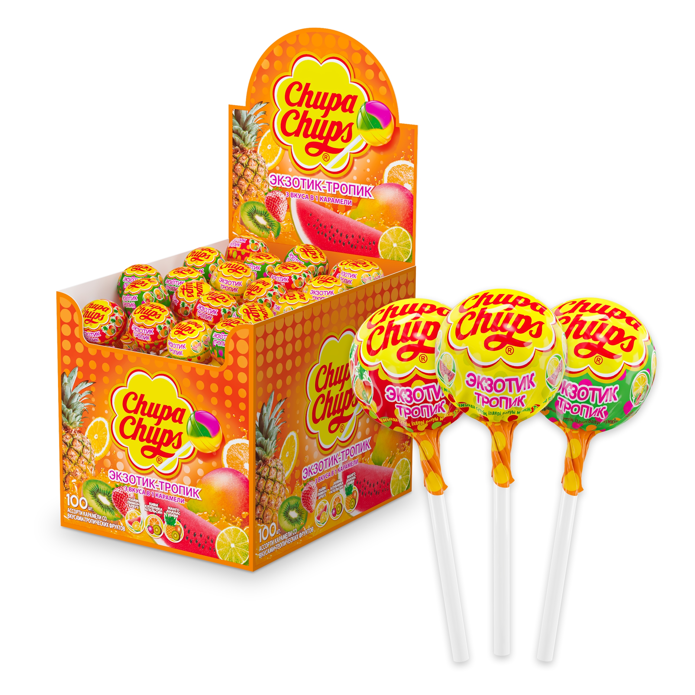 Карамель Chupa Chups Экзотик-Тропик 12 г