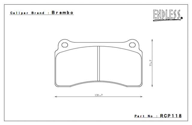 

Комплект тормозных колодок Endless RCP118CCRg(17.5mm)