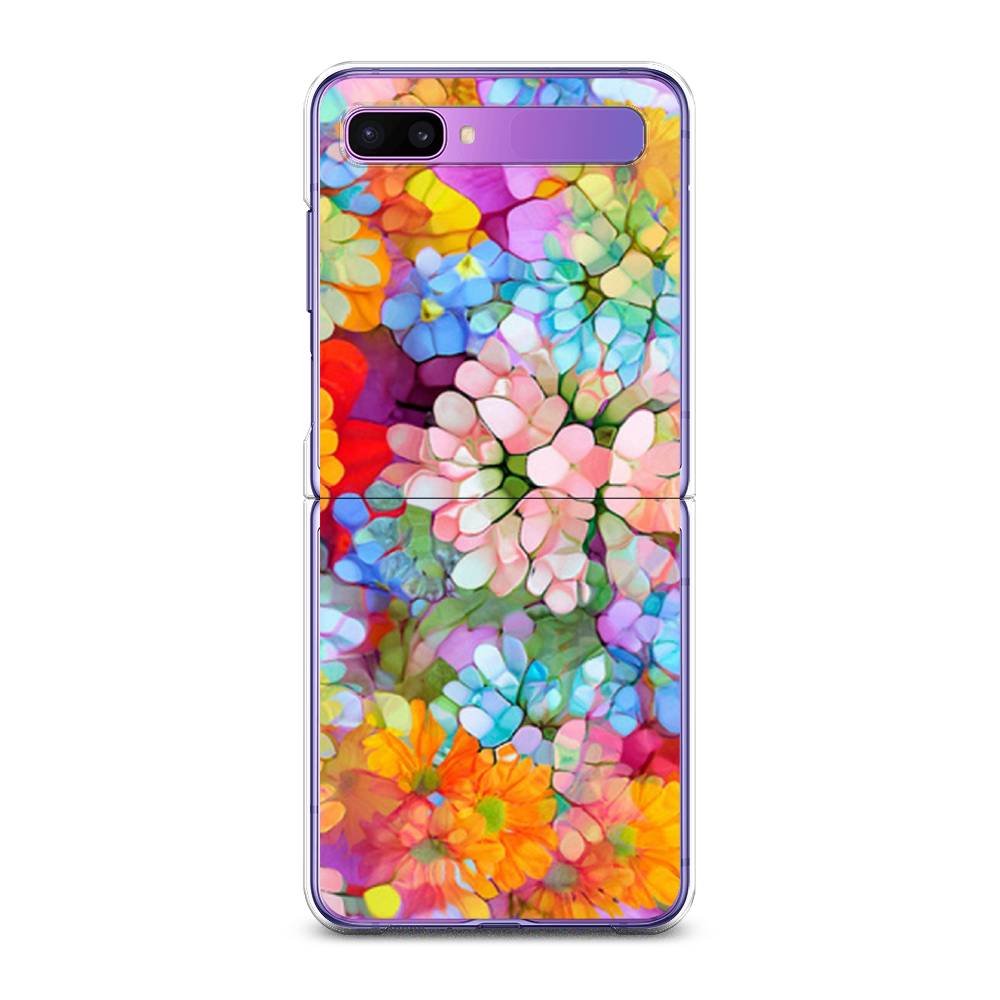 

Чехол на Samsung Galaxy Z Flip 1 "Цветы витраж", Оранжевый;розовый;голубой, 2107150-3