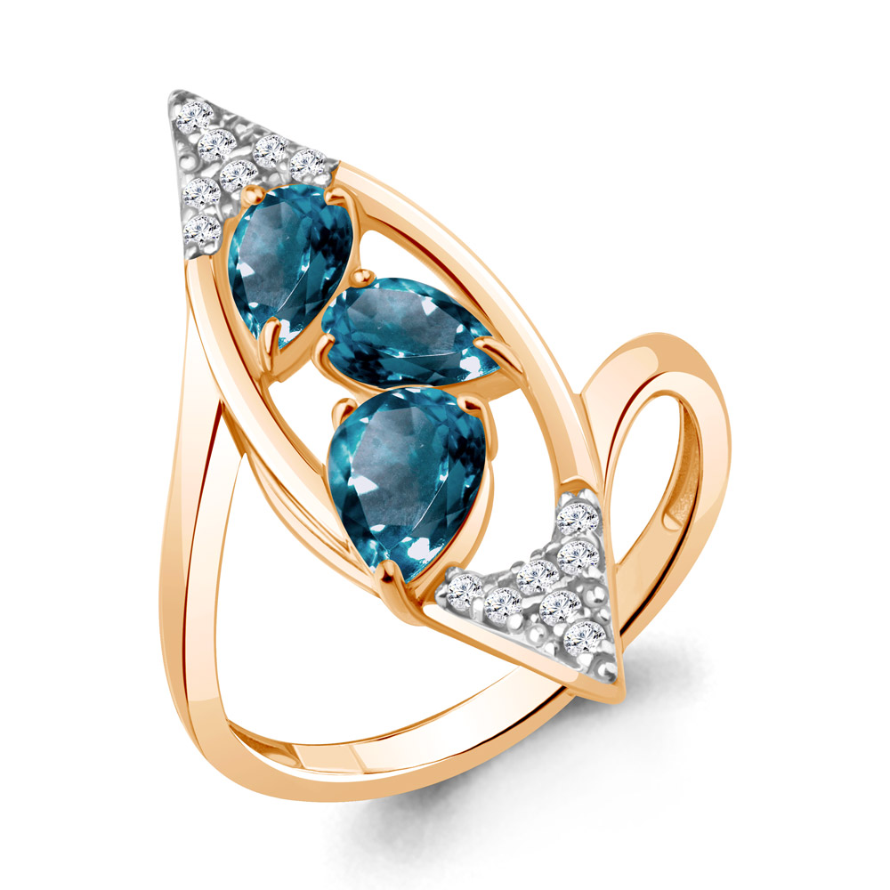 

Кольцо из серебра с топазом\фианитом Aquamarine Aquamarine 6968908А_925_з р. 17,5, 6968908А_925_з