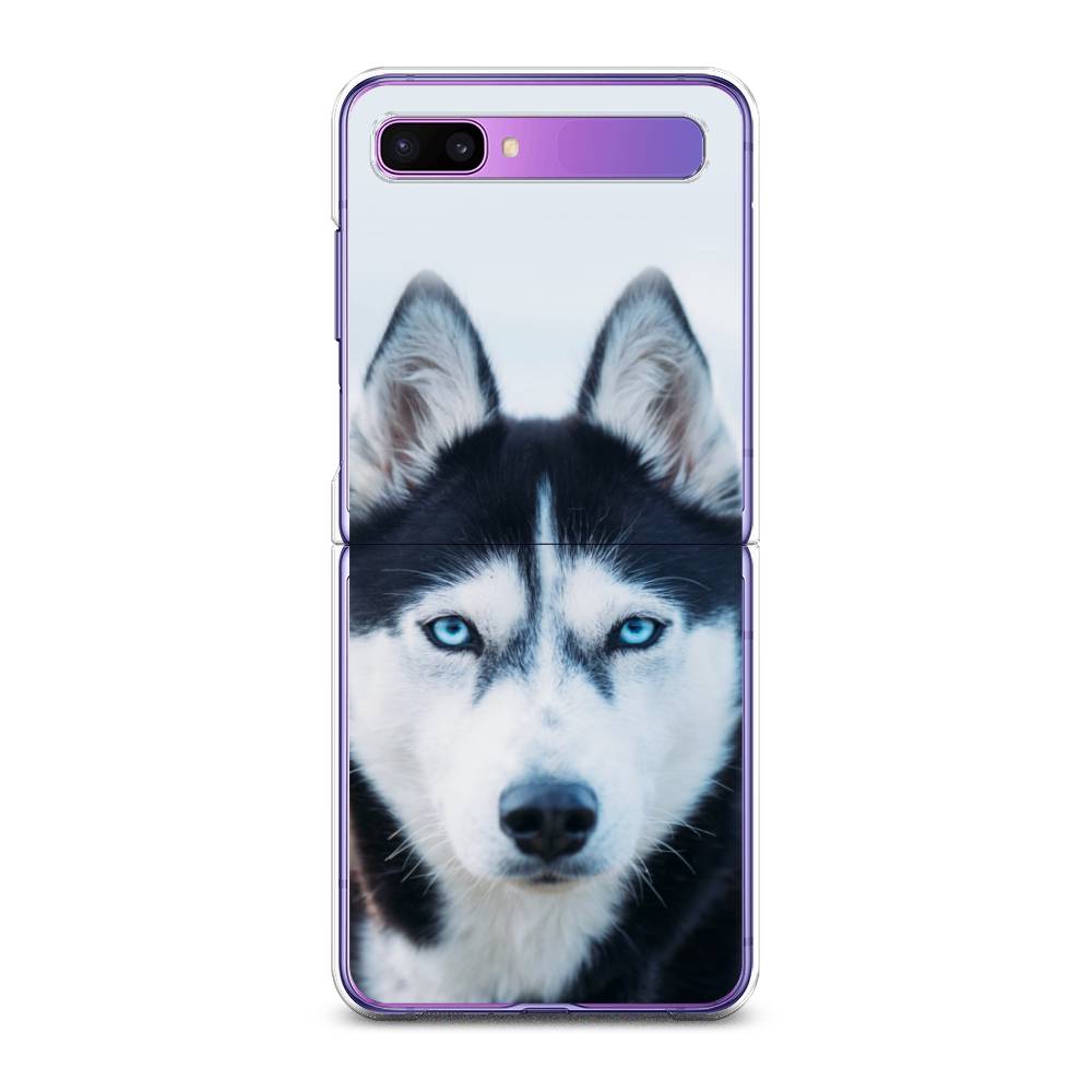 

Чехол на Samsung Galaxy Z Flip 1 "Хаски 2", Синий;белый, 2107150-1