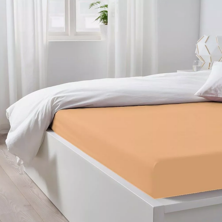 

Простынь на резинке 80x200x20 "Персик", трикотаж