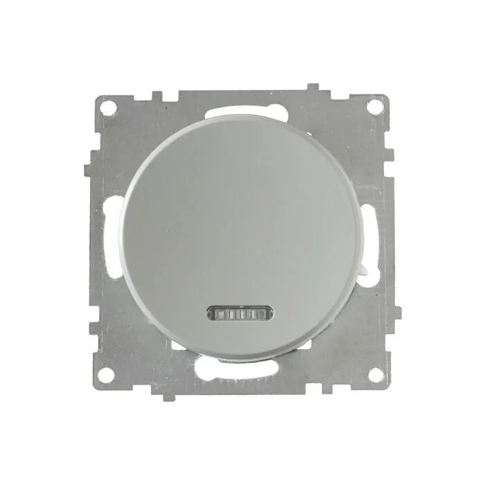 Комплект Выключатель одинарный с подсветкой в рамке OneKeyElectro, серый