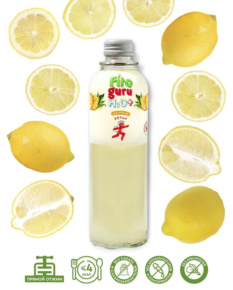 Набор напитков безалкогольный Fitoguru с соком лимона Вода Плюс, 0,33 мл х 12 шт