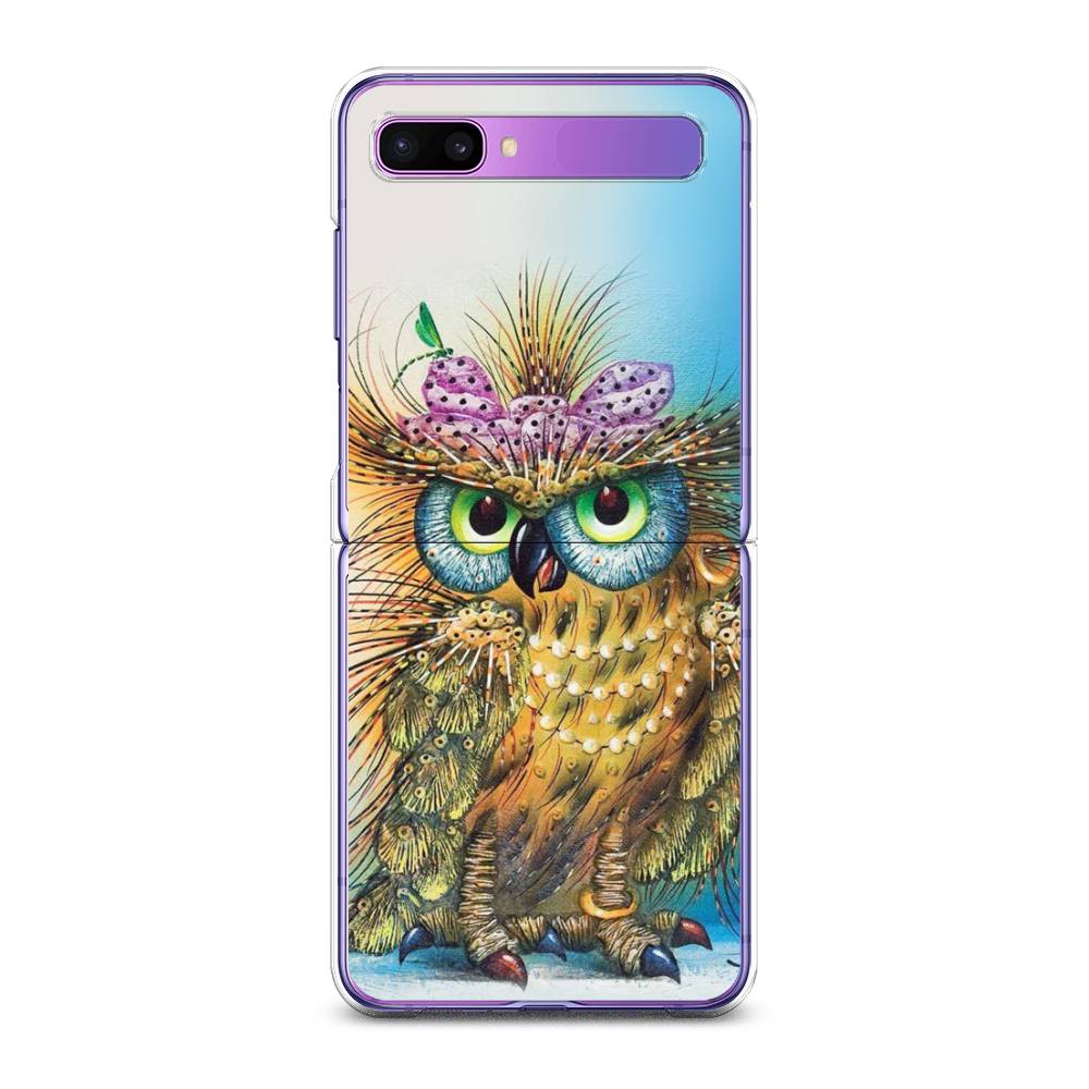 

Чехол на Samsung Galaxy Z Flip 1 "Модная сова", Коричневый;голубой, 2107150-1