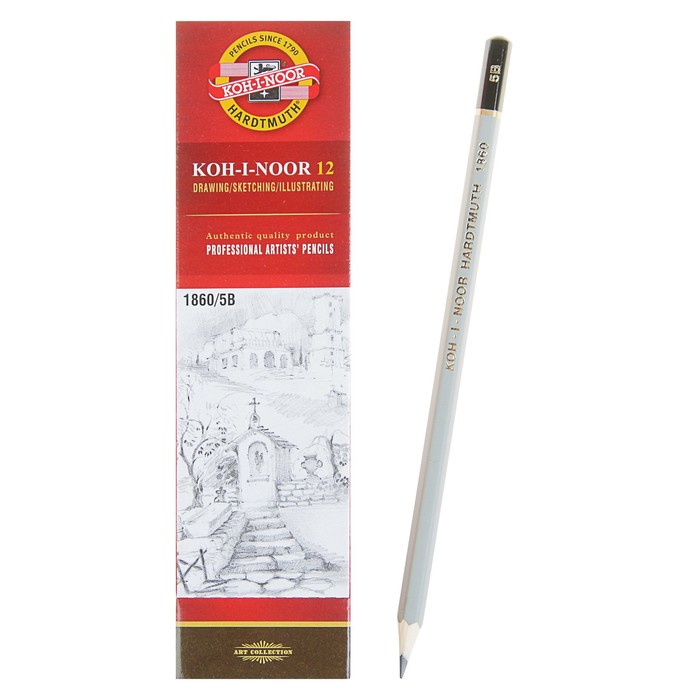 

Карандаш чернографитный Koh-I-Noor 1860 5B Gold Star, профессиональный, Gold Star