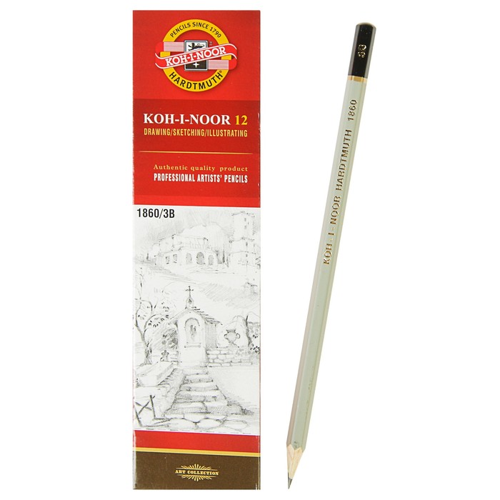 

Карандаш чернографитный Koh-I-Noor 1860 3B Gold Star, профессиональный, Gold Star