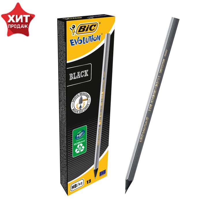 

Карандаш чернографитный HB, BIC Evolution Black, чёрный корпус