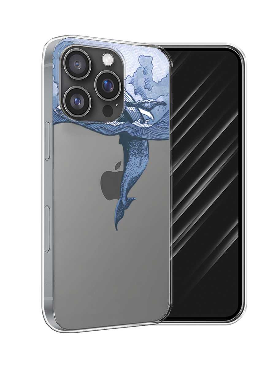 

Чехол Awog на Apple iPhone 16 Pro "Два измерения", Голубой;черный;прозрачный, 16250-1