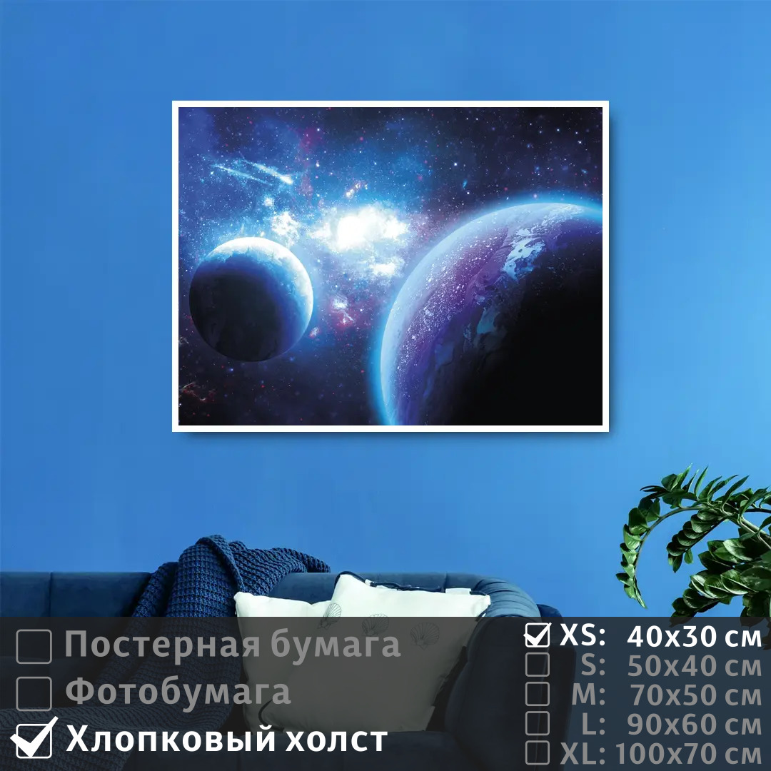 

Постер на холсте ПолиЦентр Планеты в космической галактике 40х30 см, ПланетыВКосмическойГалактике