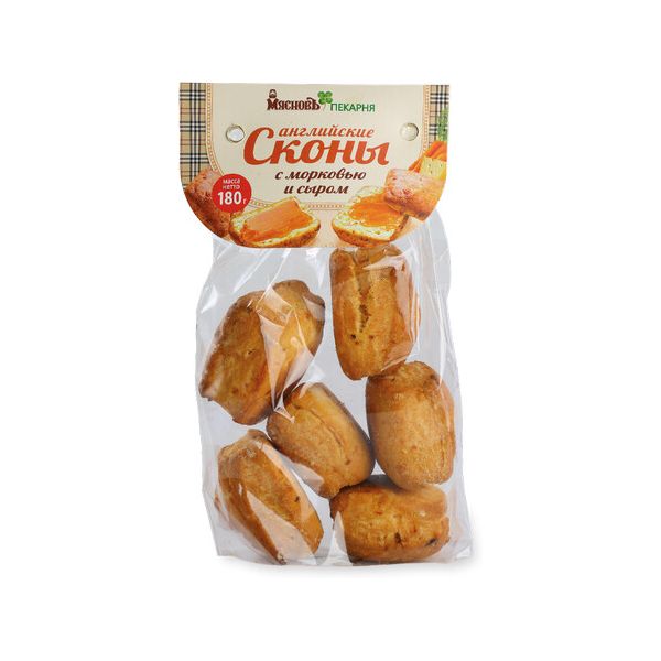 

Сконы-булочки МясновЪ ПЕКАРНЯ с морковью и сыром 180 г