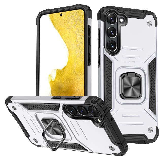 

Противоударный чехол для Samsung Galaxy A54 5G серебро с кольцом подставкой, Серебристый, Противоударный чехол для Samsung Galaxy A54