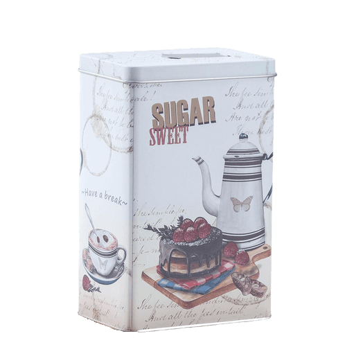 

Банка для сыпучих продуктов Сахар, 18,5×12×8 см, с откидным носиком, цвет белый