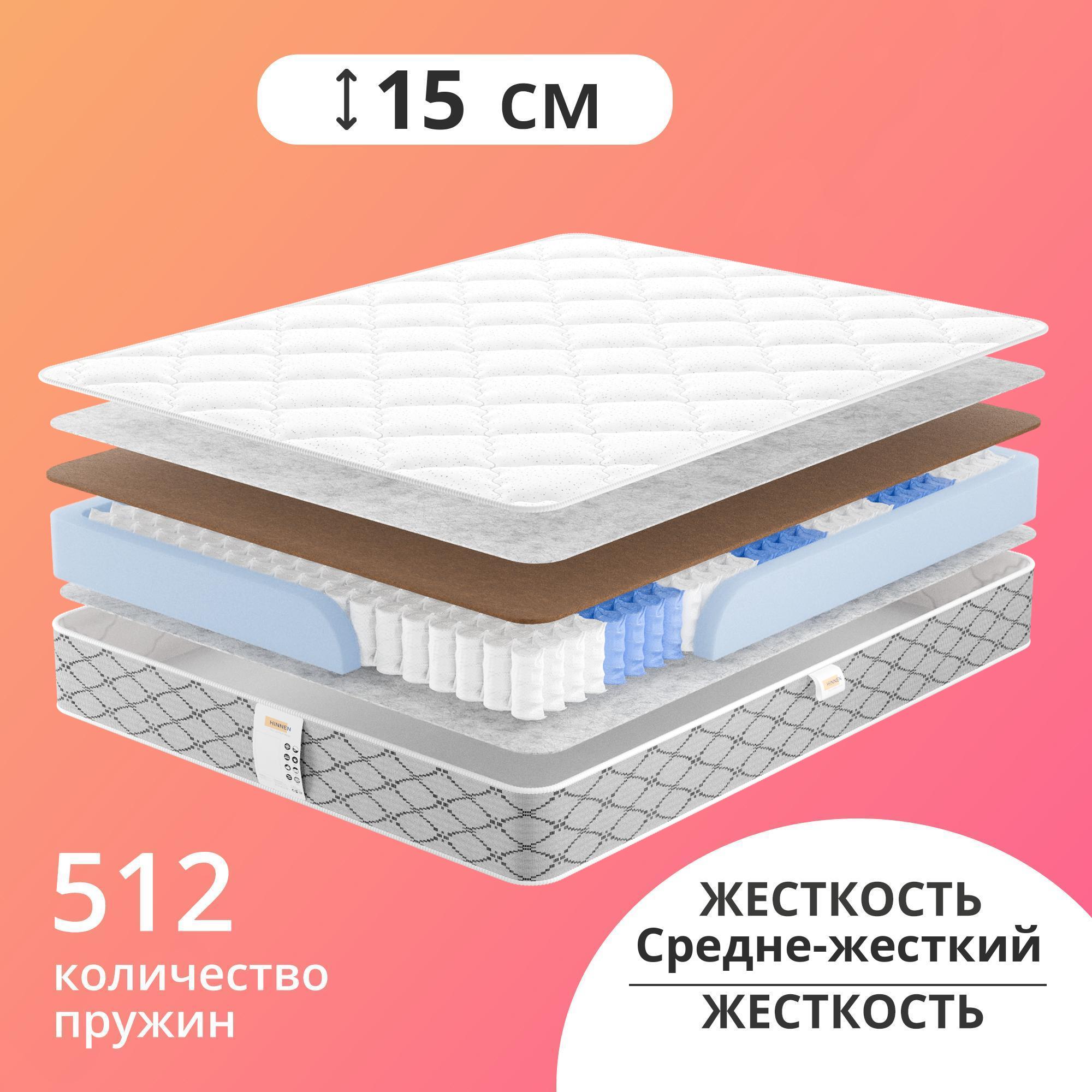 

Матрас с независимыми пружинами Hinnen Simple Cocos 65x125, Белый, Simple Cocos