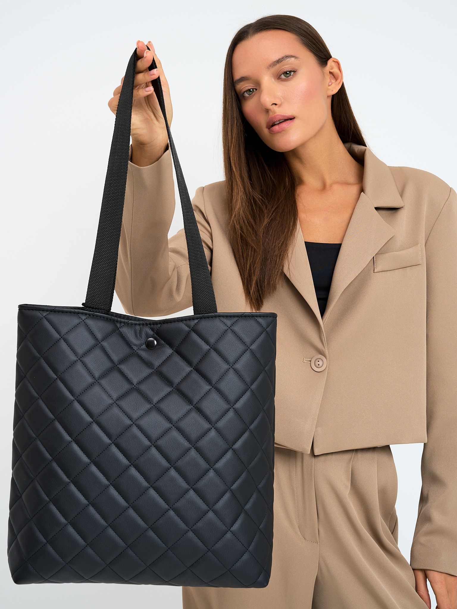 Шоппер женский Milada Ш2 черный матовый 1050₽