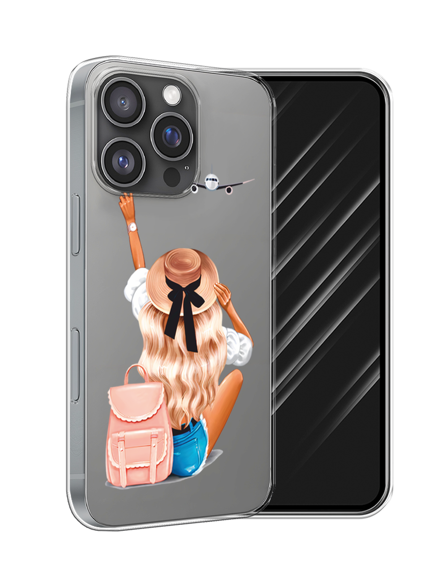 

Чехол Awog на Apple iPhone 16 Pro "Автостопом самолетом", Бежевый;белый, 16250-1