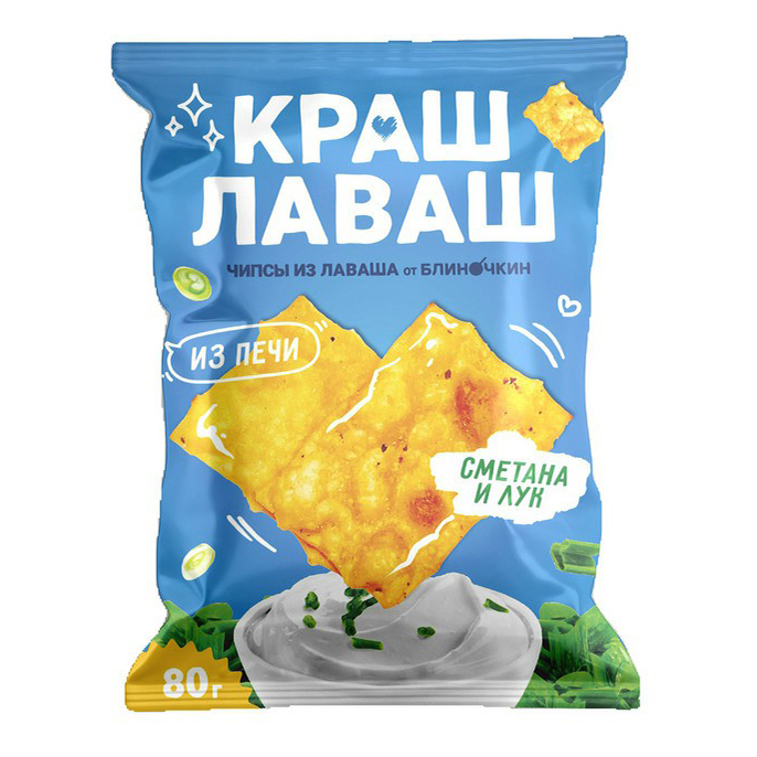 

Чипсы пшеничные Краш Лаваш сметана и лук 80 г