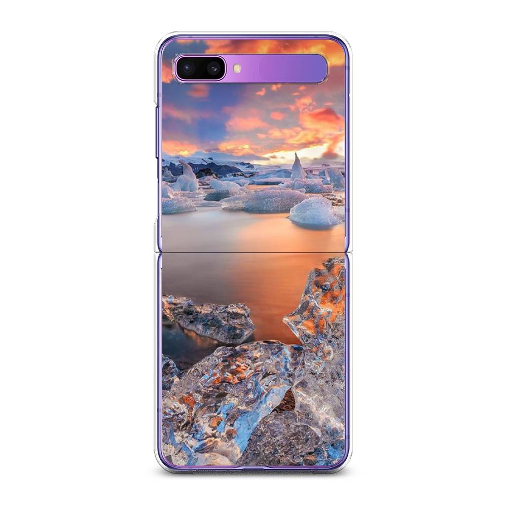 

Чехол на Samsung Galaxy Z Flip 1 "Ледники", Синий;оранжевый, 2107150-2
