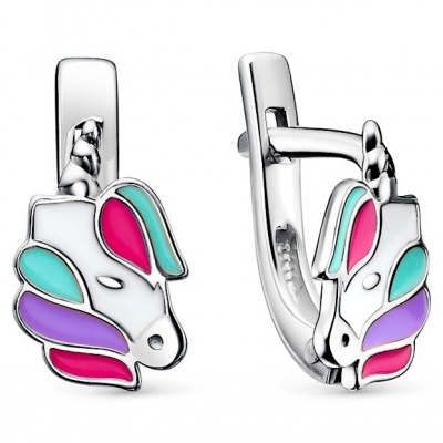 

Серьги Единороги из серебра Вероника С608-2107М1, С608-2107М1