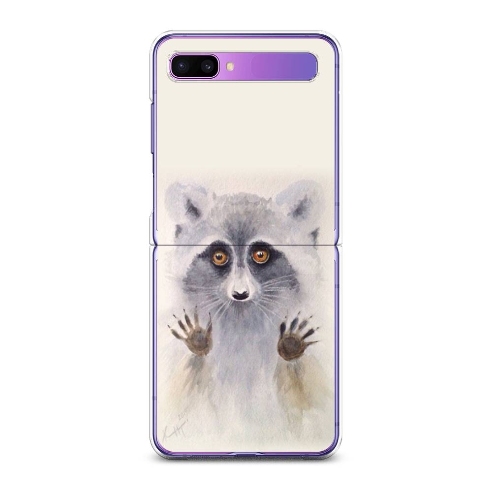 

Чехол на Samsung Galaxy Z Flip 1 "Енот за стеклом", Бежевый;серый, 2107150-4