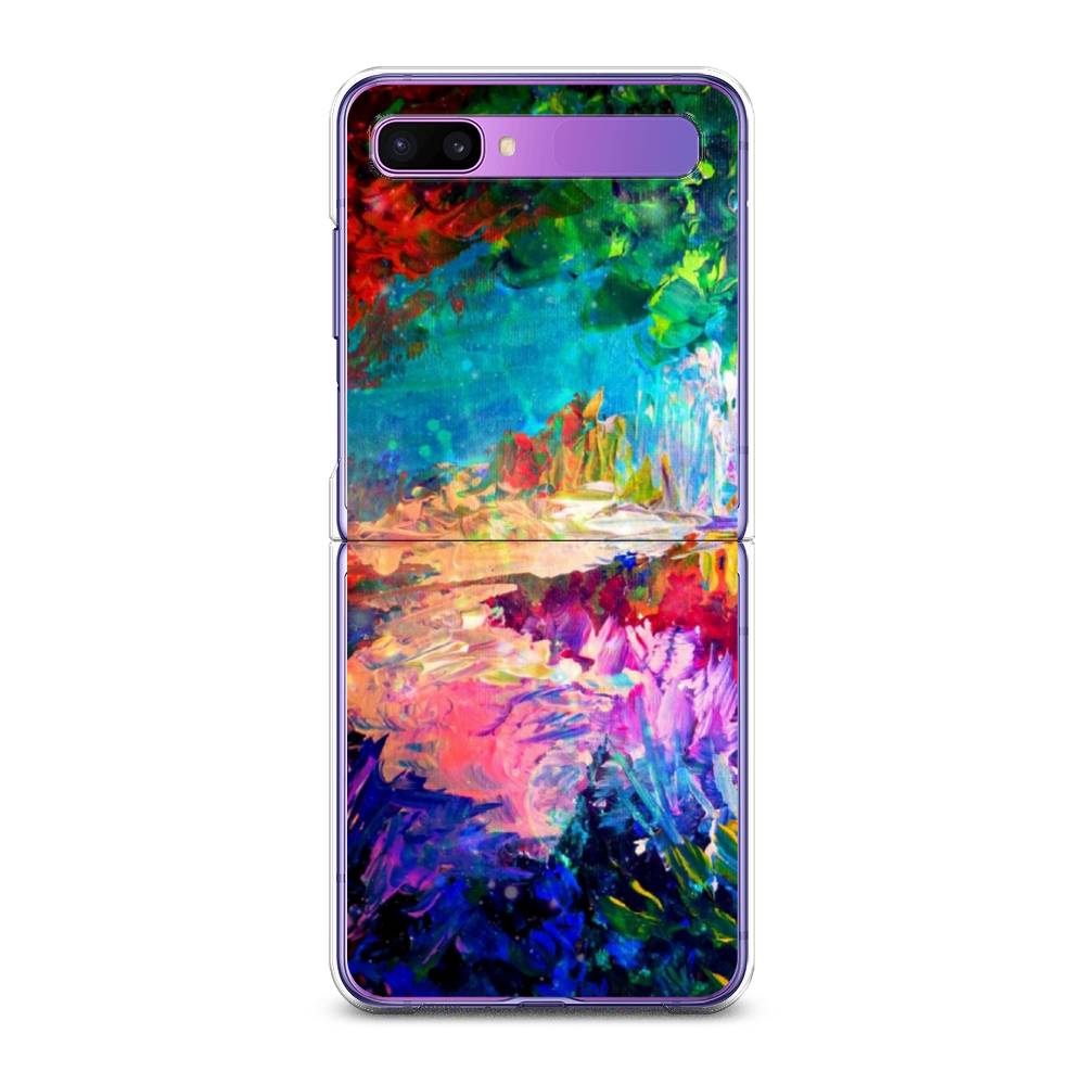 

Чехол на Samsung Galaxy Z Flip 1 "Лес-гуашь", Синий;розовый;зеленый, 2107150-4