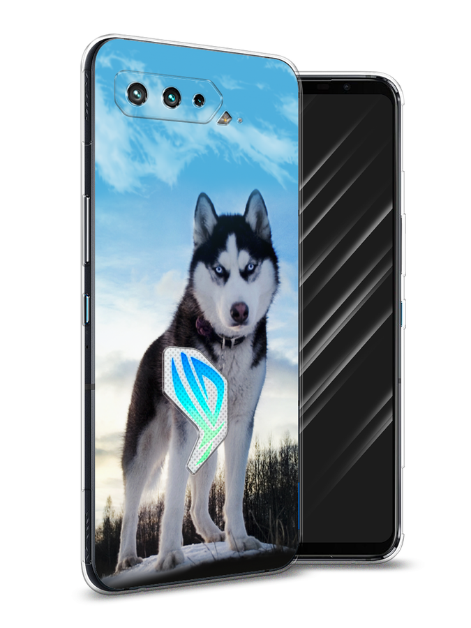 

Чехол Awog на Asus ROG Phone 5S "Хаски 3", Белый;черный;голубой, 44550-2