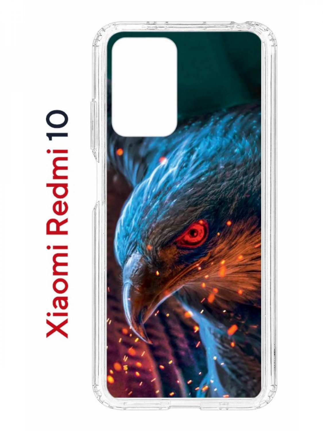 фото Чехол на xiaomi redmi 10/10 prime kruche print орел,противоударный бампер с принтом кruче