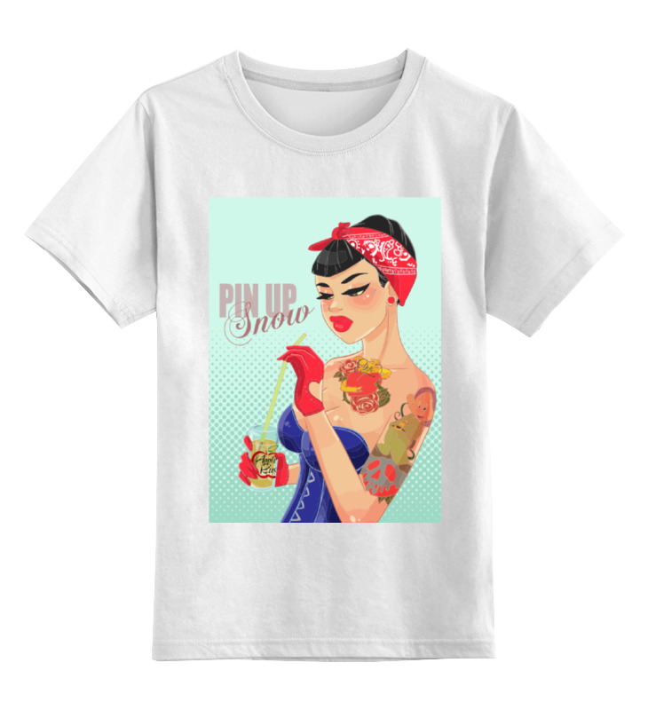 

Детская футболка Printio Pin up - snow цв.белый р.152, 0000000780293