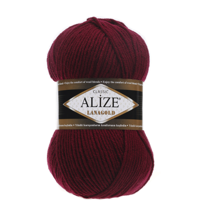 

Пряжа ALIZE LanaGold 5 шт. в упак. цвет бордовый 240 м, LanaGold 5 шт. в упак. цвет бордовый 240 м