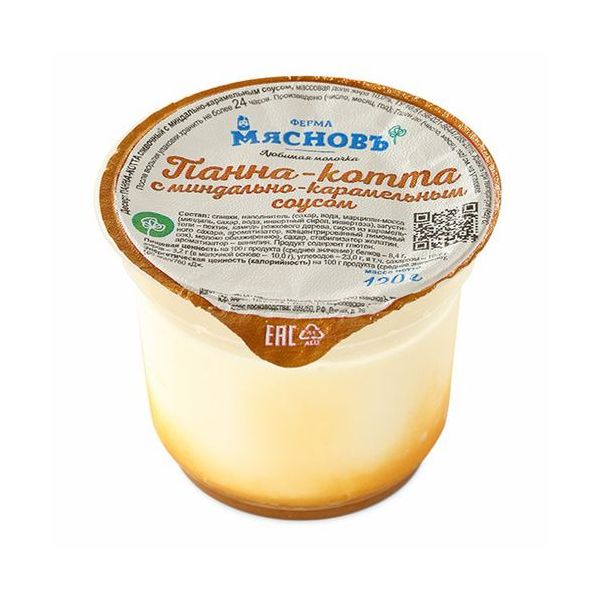 

Десерт сливочный МясновЪ ФЕРМА Панна-котта с миндально-карамельным соусом 10% 120 г
