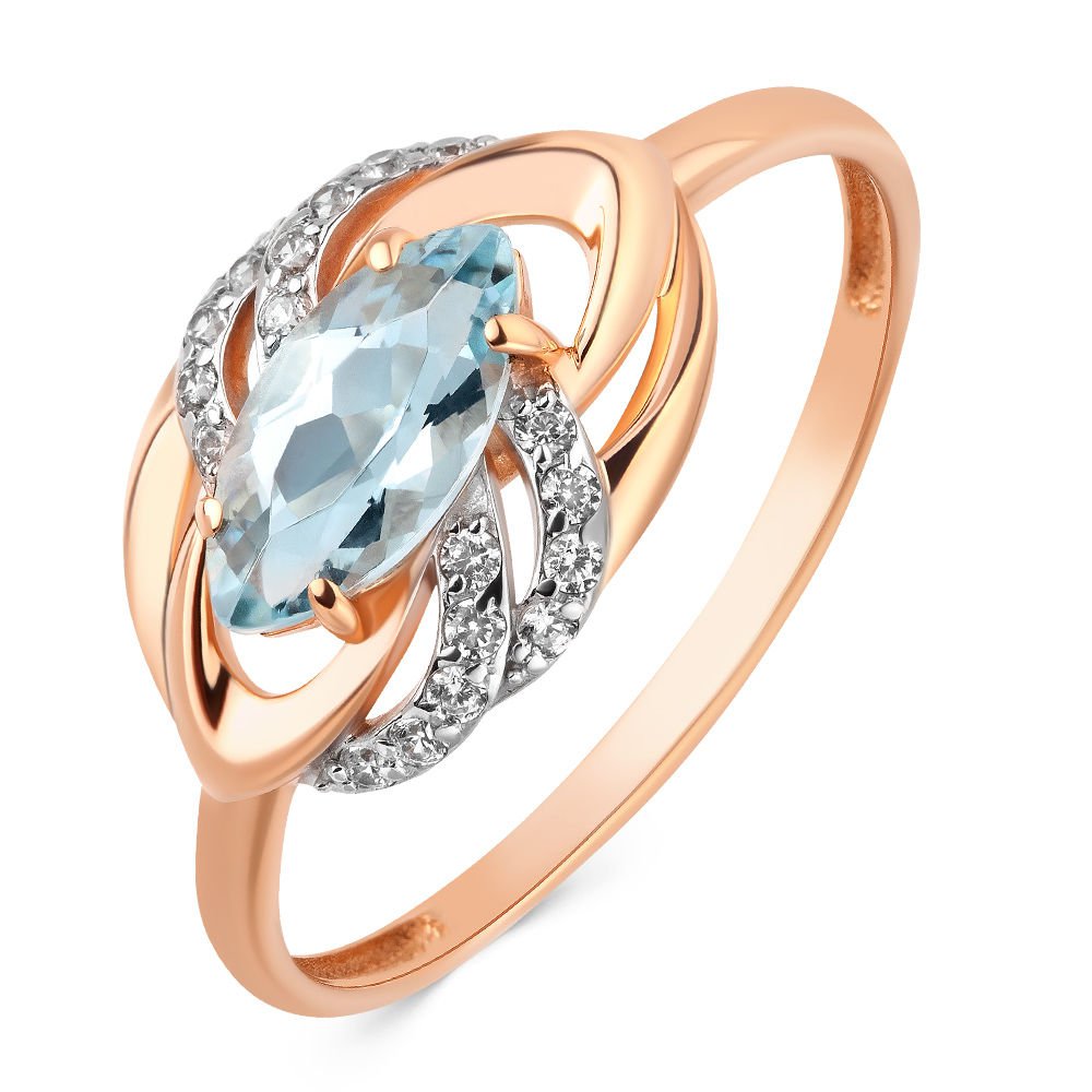 

Кольцо женское из красного золота с топазом 585Gold 201007706, р, 201007706