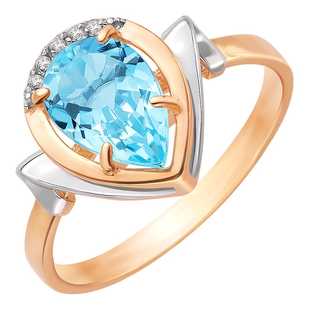 

Кольцо женское из красного золота с топазом 585Gold 201010957, р, 201010957