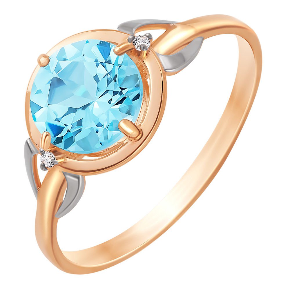 

Кольцо женское из красного золота с топазом 585Gold 201010956, р, 201010956
