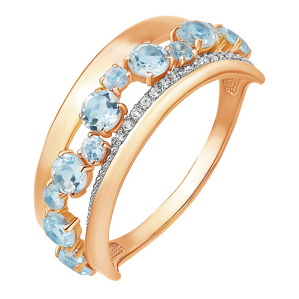 

Кольцо женское из красного золота с топазом 585Gold 201010952, р, 201010952