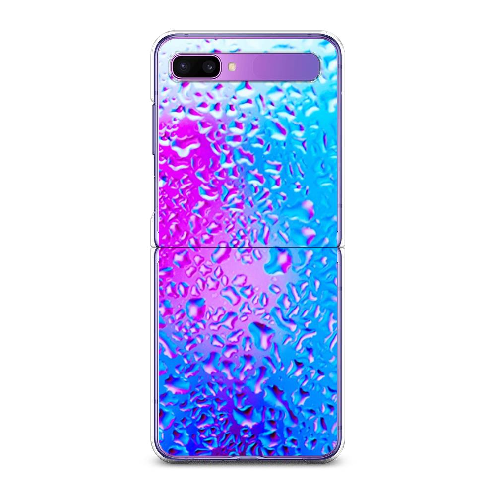 

Чехол на Samsung Galaxy Z Flip 1 "Капли на стекле", Голубой;розовый, 2107150-3