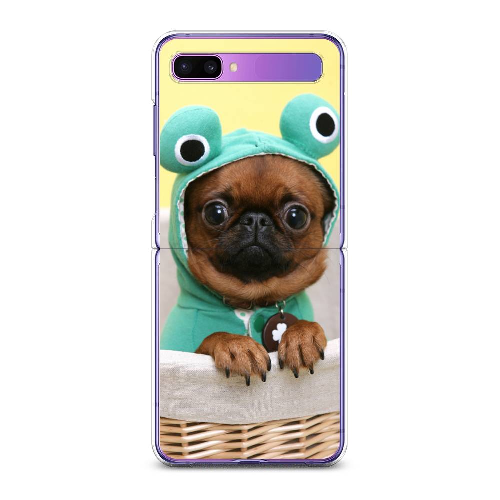 

Чехол на Samsung Galaxy Z Flip 1 "Собачка в шапке лягушки", Коричневый;желтый;голубой, 2107150-1