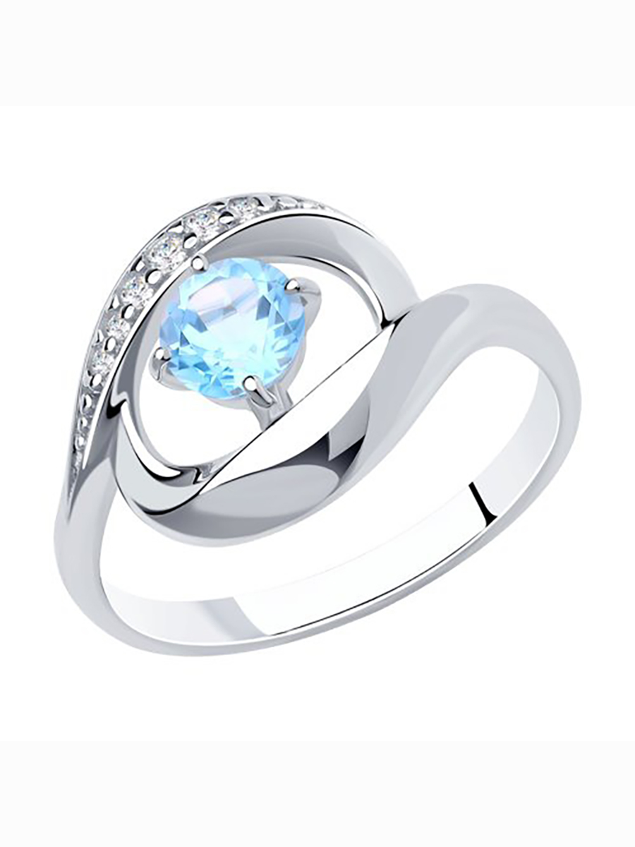 

Кольцо женское из серебра с топазом 585Gold 701009949, р, 701009949