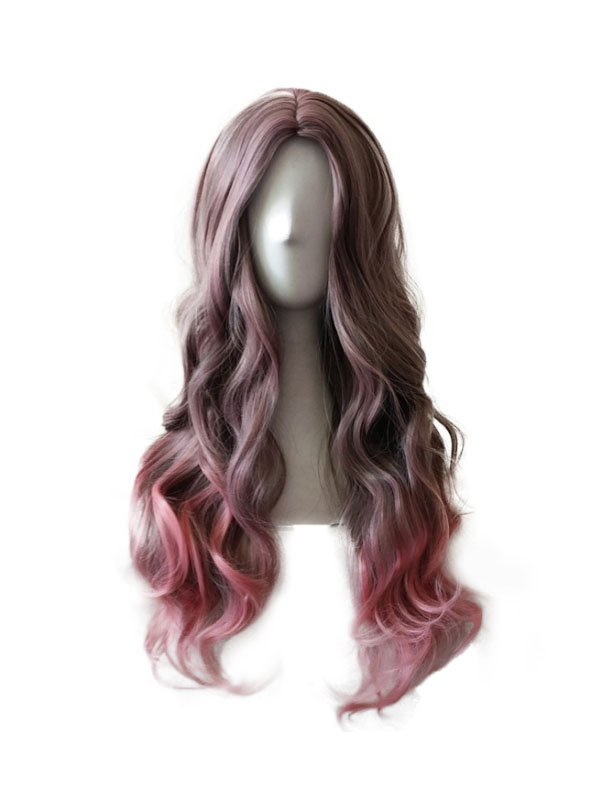 

Парик женский NoBrand WIG-639 русый; розовый, Бордовый;розовый, WIG-639