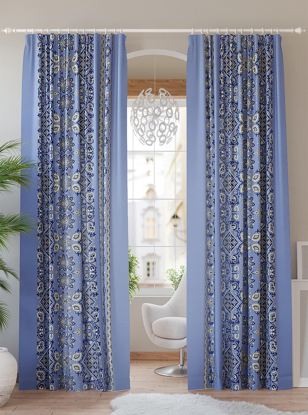 

Комплекты штор AT HOME Амадор высота 260 см, ширина 150 см, Синий/Голубой, 940679