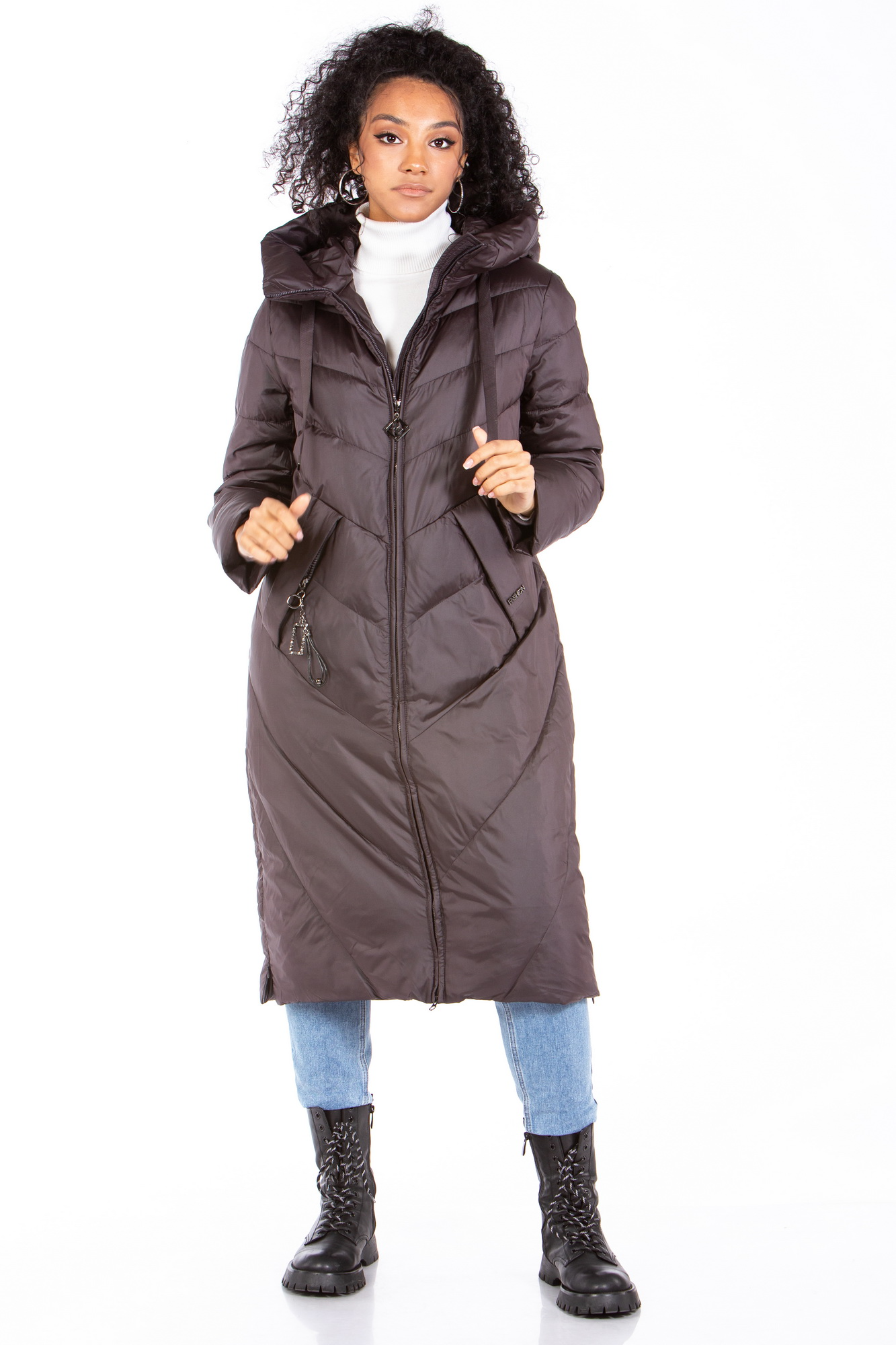 

Пуховик женский МОСМЕХА 8023128 фиолетовый 54 RU, 8023128