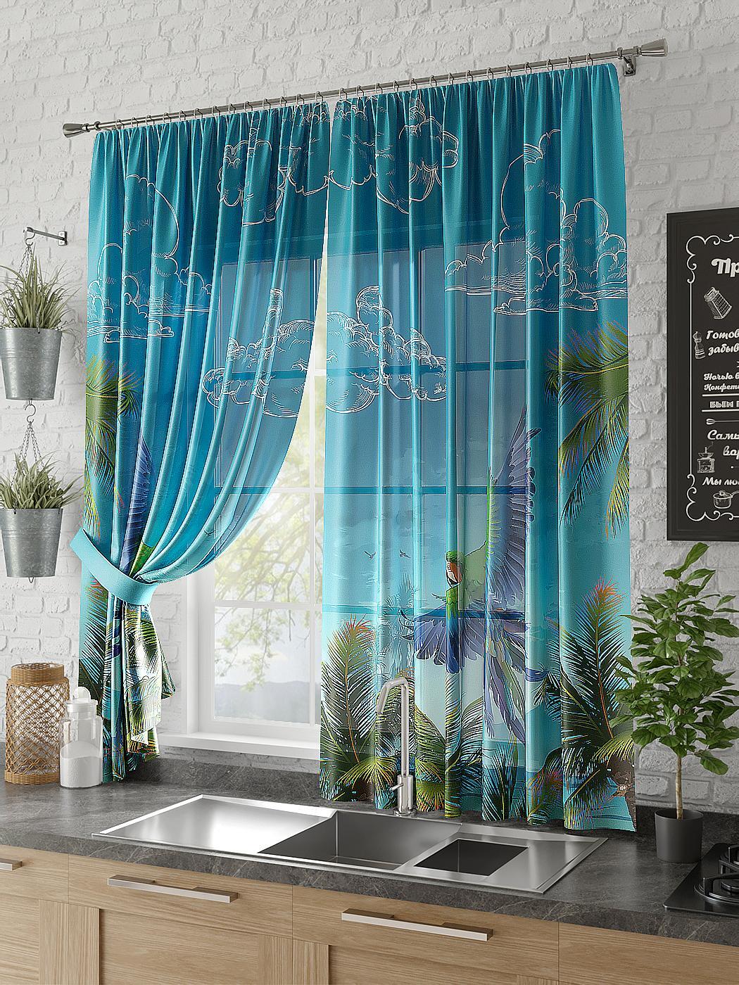 

Комплекты штор AT HOME Иордан высота 180 см, ширина 150 см, Синий/Голубой, 930423