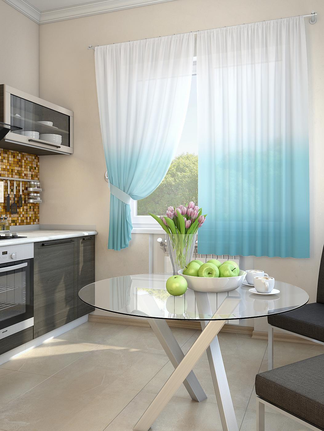 

Комплекты штор AT HOME Никар (голуб.) высота 180 см, ширина 150 см, Белый, 930151