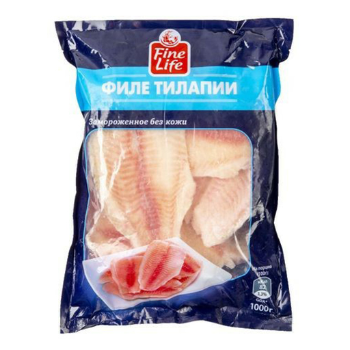 Тилапия ВкусАрт свежемороженая без кожи филе 450 г